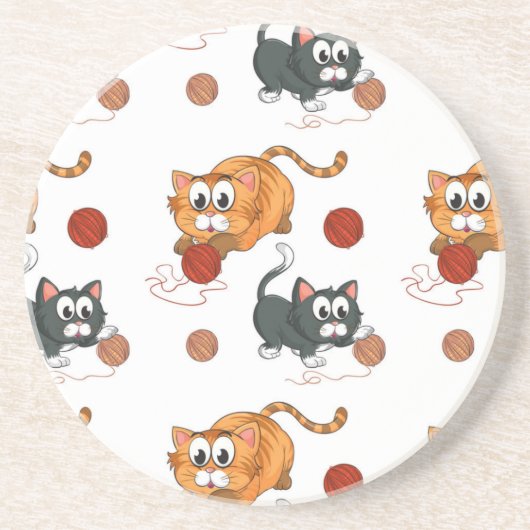 Dessous De Verre En Grès Motif de chat (Devant)