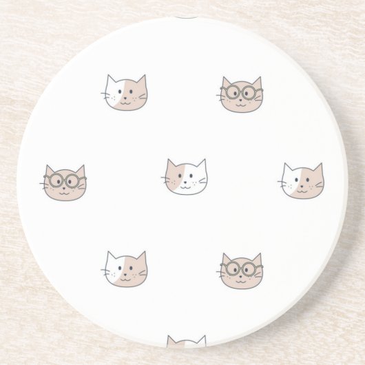 Dessous De Verre En Grès Motif de chat (Devant)