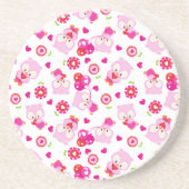 Dessous De Verre En Grès Motif De Chouettes, Chouettes Mignonnes, Chouettes (Devant)