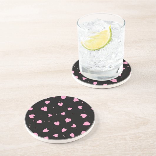 Dessous De Verre En Grès Motif de cœurs (Côté)
