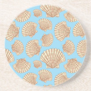 Dessous De Verre En Grès Motif de coquillage de style Vintage