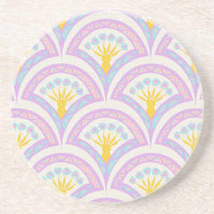 Dessous De Verre En Grès Motif de coquille de couleur pastel