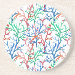 Dessous De Verre En Grès Motif de corail aquarelle