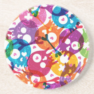 Dessous De Verre En Grès Motif de crânes