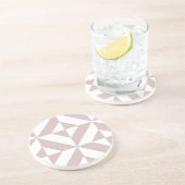 Dessous De Verre En Grès Motif de cube géométrique Mauve (Côté)