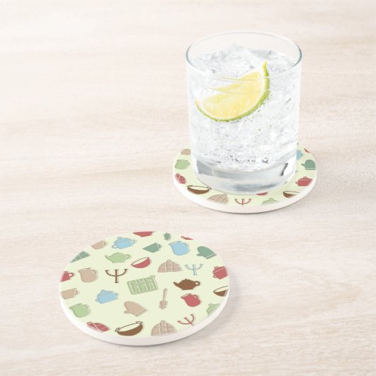 Dessous De Verre En Grès Motif de cuisine (Côté)