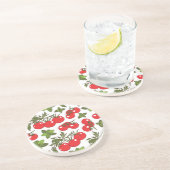 Dessous De Verre En Grès Motif de cuisine sans couture Tomato Basil (Côté)