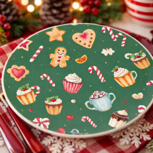 Dessous De Verre En Grès Motif de cuisson de Noël personnalisé