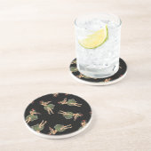 Dessous De Verre En Grès Motif de danse de la fille de Hula (Côté)