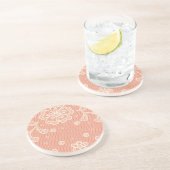 Dessous De Verre En Grès Motif de dentelle, cru 4 de fleur (Côté)