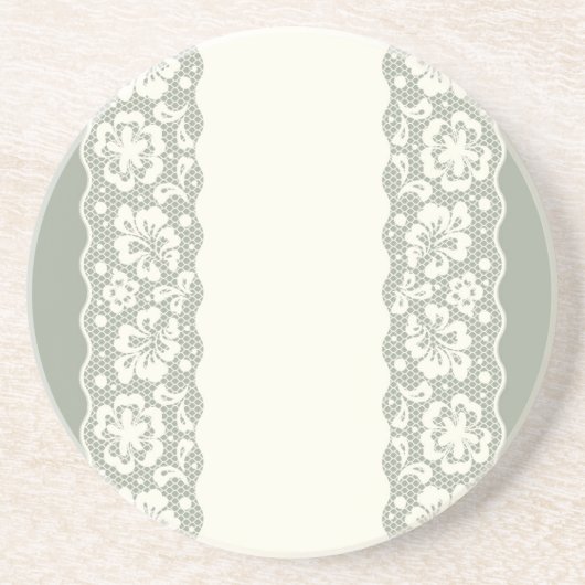 Dessous De Verre En Grès Motif de dentelle, cru 5 de fleur (Devant)
