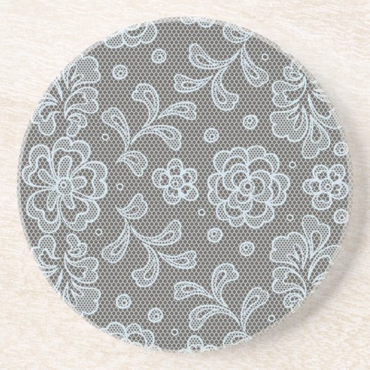 Dessous De Verre En Grès Motif de dentelle, cru 6 de fleur (Devant)