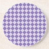 Dessous De Verre En Grès Motif de diamants de Checker Violet (Devant)