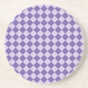 Dessous De Verre En Grès Motif de diamants de Checker Violet