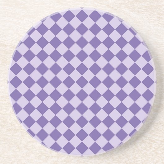 Dessous De Verre En Grès Motif de diamants de Checker Violet (Devant)