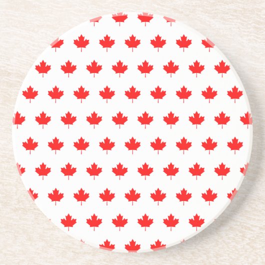 Dessous De Verre En Grès Motif de feuille d'érable rouge (Devant)