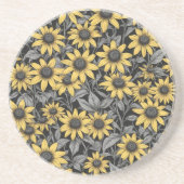 Dessous De Verre En Grès Motif de fleur Suzanne jaune à oeil noir (Devant)
