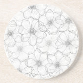 Dessous De Verre En Grès Motif de fleurs (Devant)