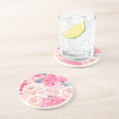 Dessous De Verre En Grès Motif de fleurs (Côté)