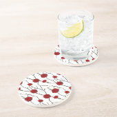 Dessous De Verre En Grès Motif de fleurs (Côté)