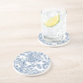 Dessous De Verre En Grès Motif de fleurs (Côté)