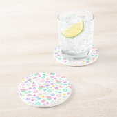 Dessous De Verre En Grès Motif de fleurs (Côté)