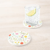 Dessous De Verre En Grès Motif de fleurs (Côté)