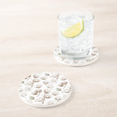 Dessous De Verre En Grès Motif de fleurs (Côté)