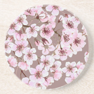Dessous De Verre En Grès Motif de fleurs de cerisiers