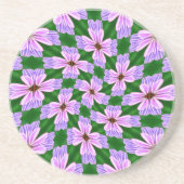 Dessous De Verre En Grès Motif de fleurs rose pâle (Devant)