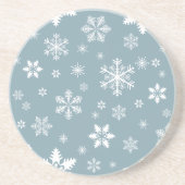 Dessous De Verre En Grès Motif de flocon de neige, flocons blancs, neige, g (Devant)
