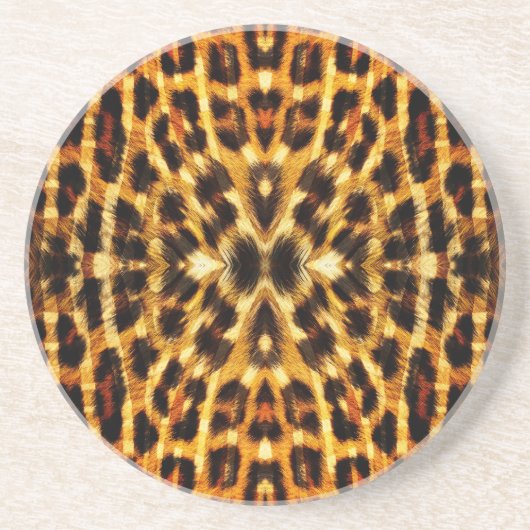 Dessous De Verre En Grès Motif de fourrure Leopard (Devant)