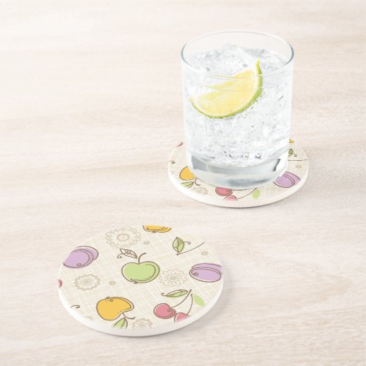 Dessous De Verre En Grès Motif de fruits (Côté)