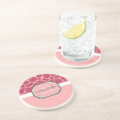 Dessous De Verre En Grès Motif de girafe rose (Côté)