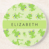 Dessous De Verre En Grès Motif de grenouille, Grenouille verte, Prince de g (Devant)