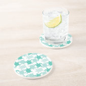 Dessous De Verre En Grès Motif de la tortue Turquoise (Côté)