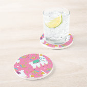Dessous De Verre En Grès Motif de lama mignon (Côté)