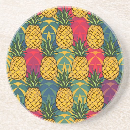 Dessous De Verre En Grès Motif de l'ananas (Devant)
