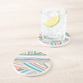 Dessous De Verre En Grès Motif de ligne (Côté)