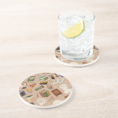 Dessous De Verre En Grès Motif de livre (Côté)