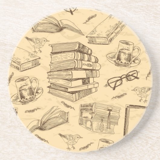 Dessous De Verre En Grès Motif de livre (Devant)