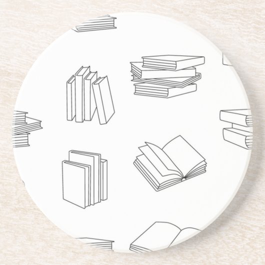 Dessous De Verre En Grès Motif de livre (Devant)