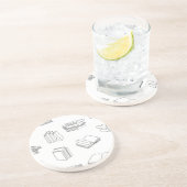 Dessous De Verre En Grès Motif de livre (Côté)