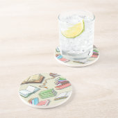 Dessous De Verre En Grès Motif de livre (Côté)