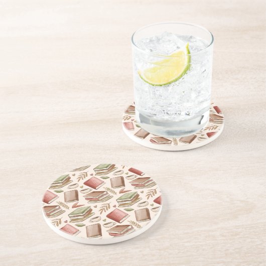 Dessous De Verre En Grès Motif de livre (Côté)
