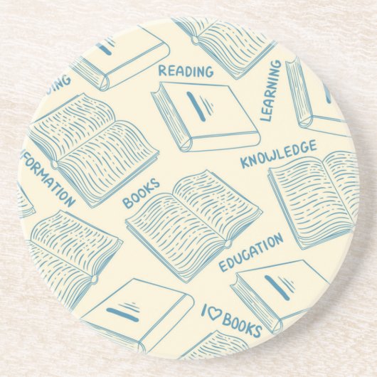 Dessous De Verre En Grès Motif de livre (Devant)