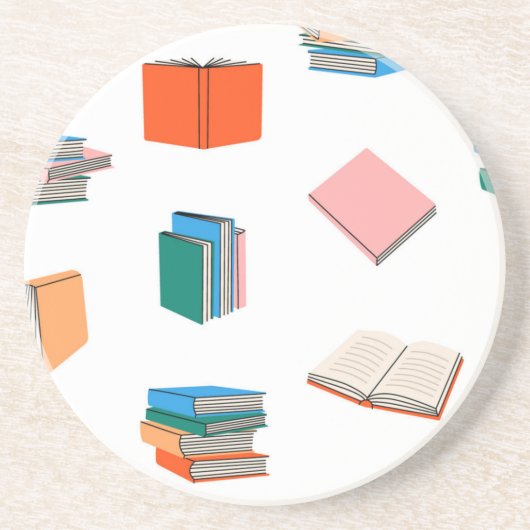 Dessous De Verre En Grès Motif de livre (Devant)