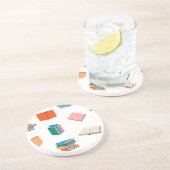 Dessous De Verre En Grès Motif de livre (Côté)