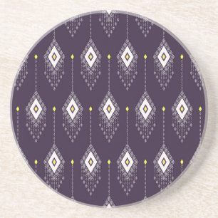 Dessous De Verre En Grès Motif de lustre Ikat : Conception Vintage de texti