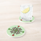 Dessous De Verre En Grès Motif de mandala de Noël (Côté)